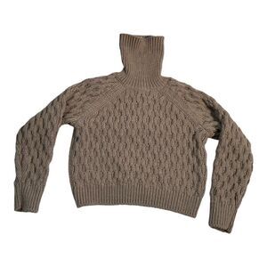 H&M Women’s Brown Size Small Chunky Cropped Turtleneck  Crop Sweater